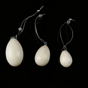 White Jade Yoni Egg Set, 3 Pieces