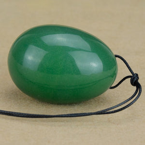 Large Elegant Green Aventurine Yoni Egg with String