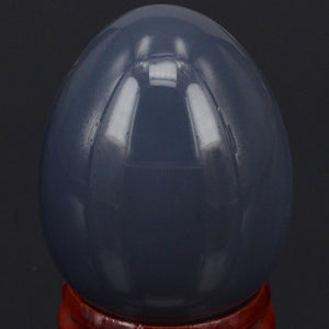 Elegant Dark Gray Agate Yoni Egg