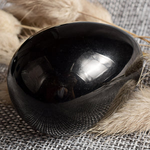 Undrilled Black Obsidian Yoni Egg, 1 pc
