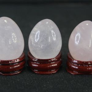 Stunning White Rose Quartz Yoni Egg with stand, 1 pc