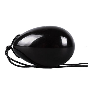Drilled Large Black Obsidian Yoni Egg