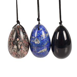 Mixed Drilled Yoni Egg Set, 3 Pieces with Strings
