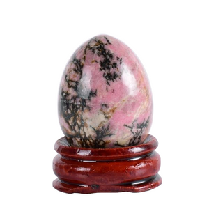 Undrilled Rhodonite Yoni Egg,  1.38in x 0.98in, 1 pc