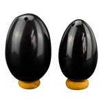 2 Pieces Black Obsidian Yoni Egg + Stand