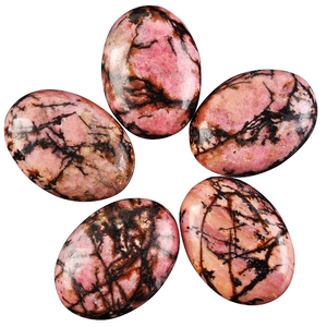 Natural Pink Rhodonite Egg Set, 3 pieces