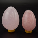 Drilled Rose Quartz Yoni Egg Set, 2 Pieces