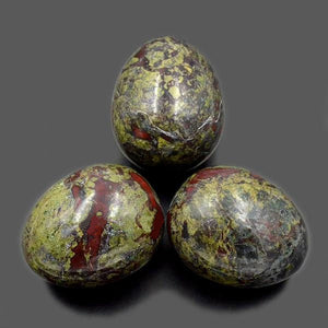 Natural Dragon Bloodstone Yoni Egg Set, 3 Pieces