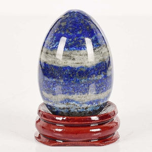 Undrilled Blue Lapis Lazuli Yoni Egg Set,  3 Pieces