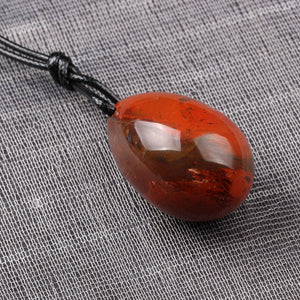 Small Drilled Natural Red Jasper Yoni Egg, 1 pc