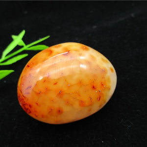 Unique Orange Crystal Agate Yoni Egg